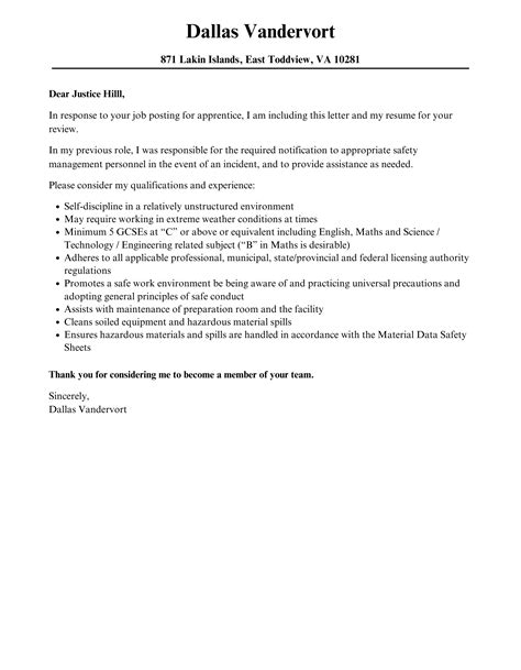 Apprenticeship Cover Letter Template Prntbl Concejomunicipaldechinu