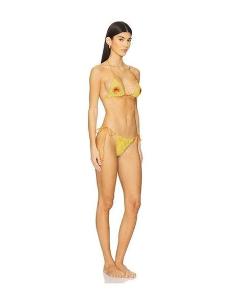 Leslie Amon Treasure Aloha Bikini In Yellow Lyst