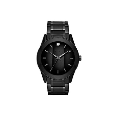 Relic Relic By Fossil Mens Rylan Black Stainless Steel Diamond