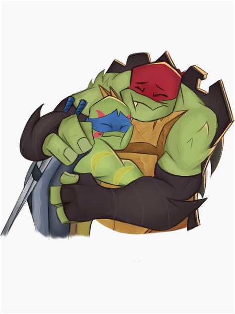 Raph And Leo Hug Sticker For Sale By Foodisgreat Redbubble