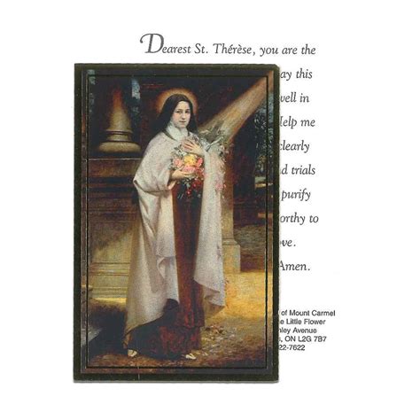 St Therese Healing Prayer Card Society Of The Little Flower Canada