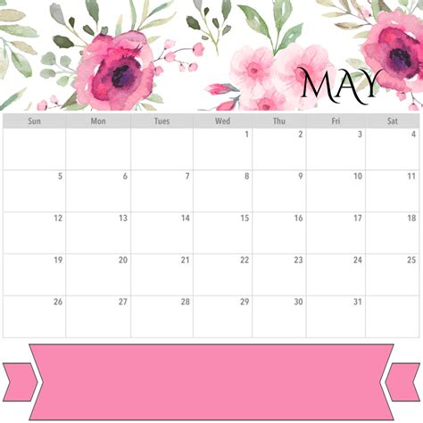 Month Of May Calendar Printable