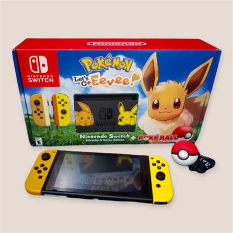 Nintendo Switch Pikachu And Eevee Edition With Pokemon Lets Go Pikachu