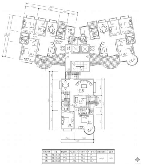 塔式高层一梯三户户型图168172150 建筑户型图 筑龙建筑设计论坛