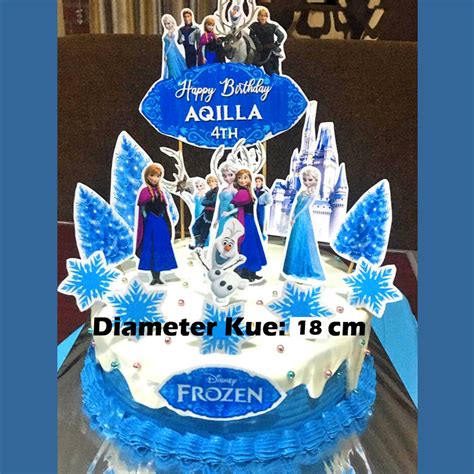 Topper Cake Frozen Elsa Gratis Tambah Nama Dan Foto Ingin COD