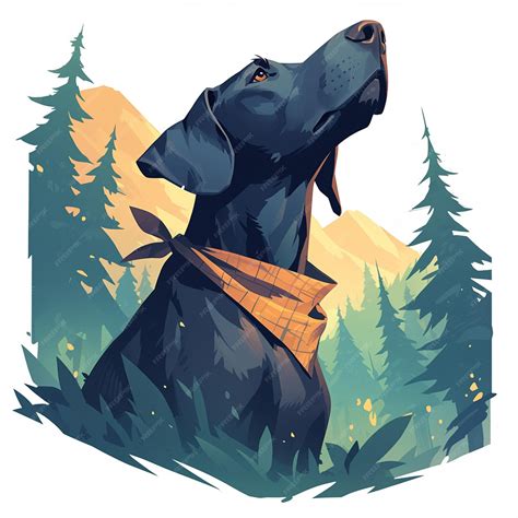 Plott Hound Tracking a Scent in the Forest | Premium AI-generated vector