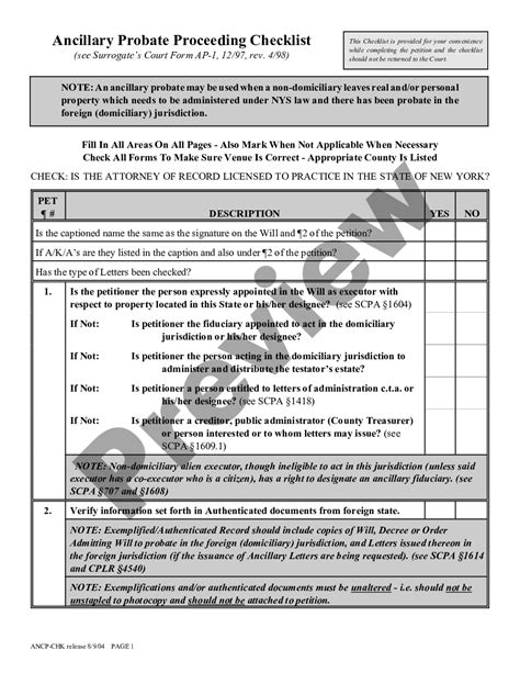 Suffolk New York Surrogates Court Checklist Surrogate Court Forms Ny