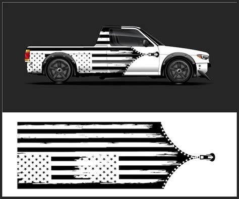 distressed usa flag car wrap design  american flag premium vector
