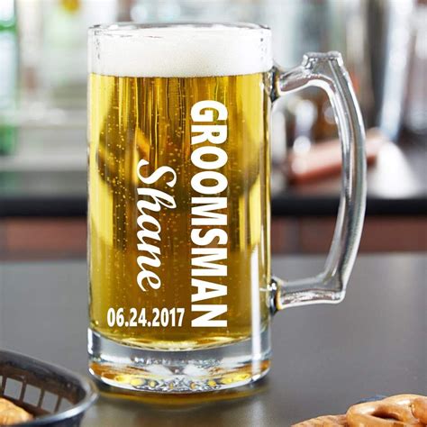 Groomsman Beer Mug In Groomsmen Beer Engraved Beer Mugs