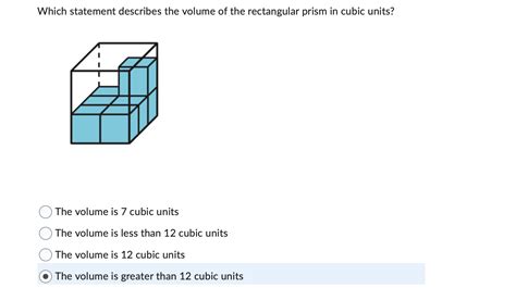 Solved Which Statement Describes The Volume Of The