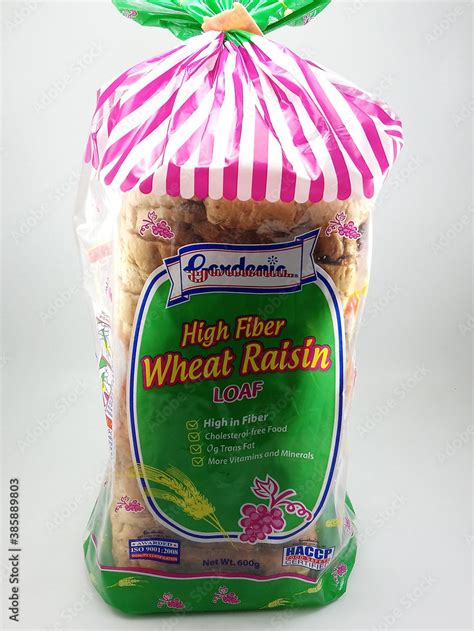Gardenia High Fiber Wheat Raisin Loaf Bread In The Philippines Stock