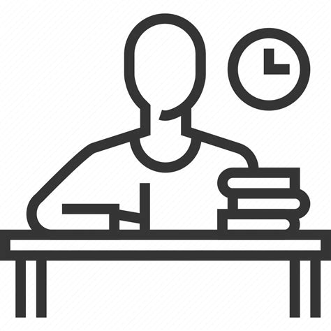 school desk homework student study work write icon