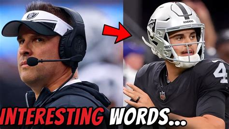 Josh Mcdaniels Throws Raiders Qb Aiden Oconnell Under The Bus Youtube