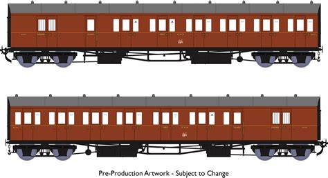 Rapido 946008 Dia E140 B Set GWR Wartime Brown Livery Railway