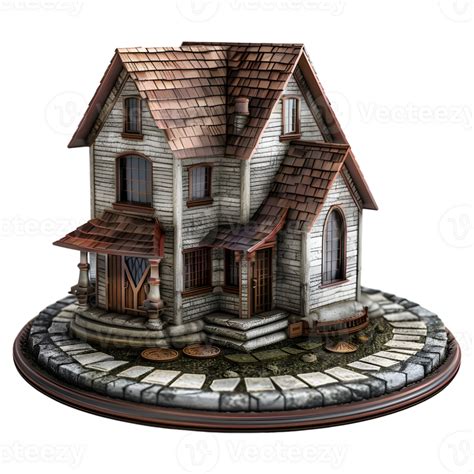 Ai Generated 3d Rendering Of A Small House With Plants Around On