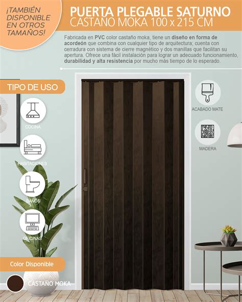 Puerta Plegable Saturno 100 X 215 Cm The Home Depot México