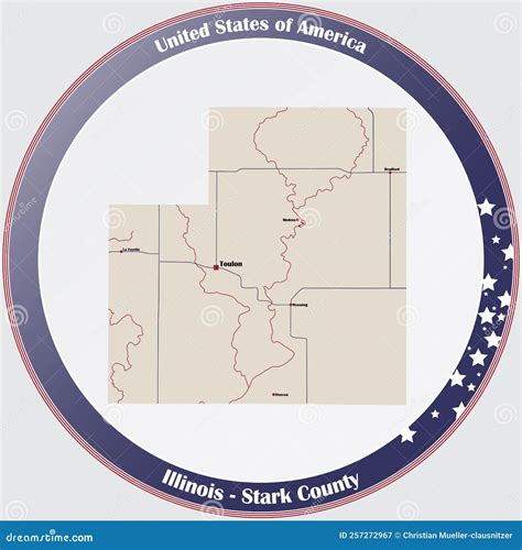 Mapa Do Condado De Stark Em Illinois Ilustração do Vetor Ilustração