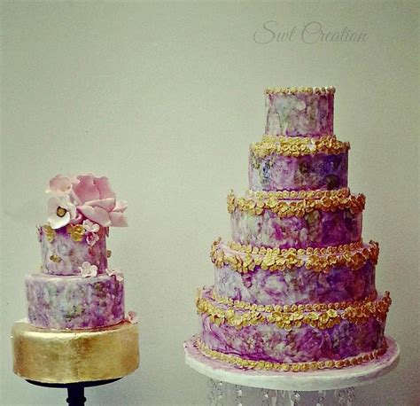 Hand Painted Wedding Cake Cake By Swt Creation Cakesdecor