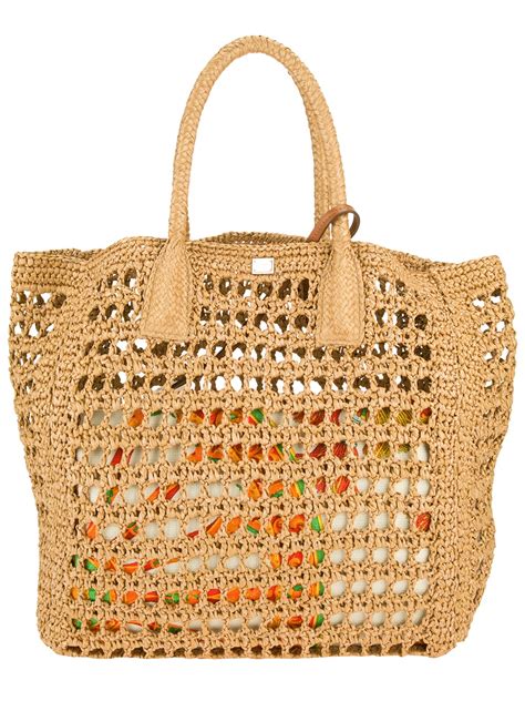 Dolce And Gabbana Woven Raffia Tote In Natural Lyst Uk