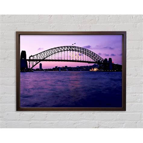 Ebern Designs Sydney Harbour Bridge Pink Reflections Single Picture