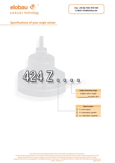 Angle Sensor 424z 北京英智杰科技有限公司