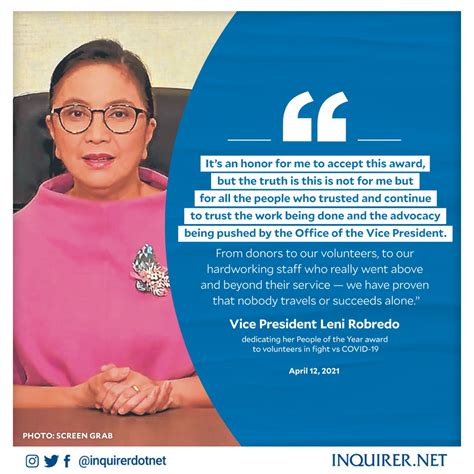 Inquirer On Twitter Vice President Leni Robredo Cited By Peopleasia