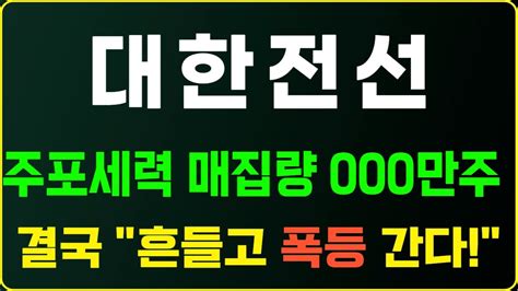 주식 대한전선 주포 세력 매집량 이미 000만주 넘었다 결국 흔들고 폭등간다 YouTube