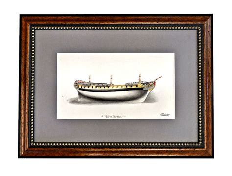 Watercolor Painting Royal Navy 38 Gun Frigate Class Of 1793 Land And