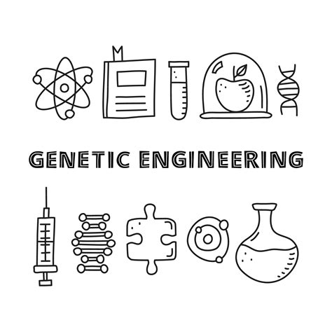 Poster With Lettering And Doodle Genetic Engineering Icons 27156993
