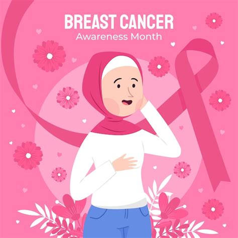 Free Vector Flat Breast Cancer Awareness Month Illustration