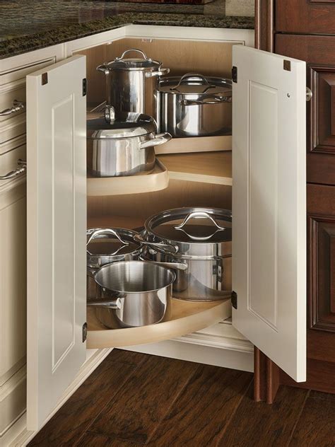 Rotating Shelves Wood Mode Fine Custom Cabinetry Kitchen