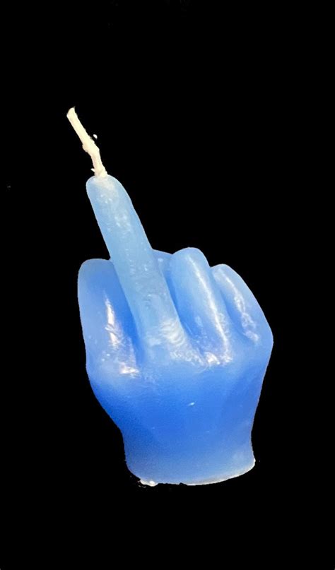 Light Blue Middle Finger Candle Etsy