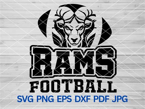 High School Rams Football Svg Ram Svg Rams Svg Ram Cut Files Cricut