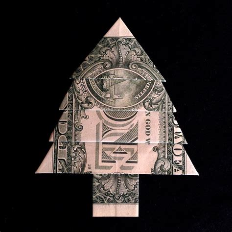 Money Origami CHRISTMAS TREE Gift Real One Dollar By Trinket2shop