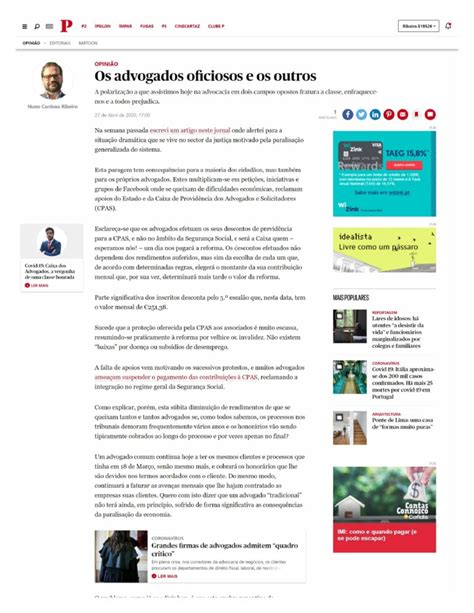 Os Advogados Oficiosos E Os Outros Artigo De Opinião De Nuno Cardoso