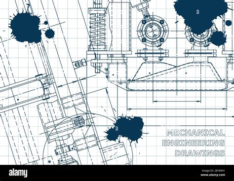 Plano Dibujos De Ingeniería Vectorial Fabricación De Instrumentos Mecánicos Antecedentes