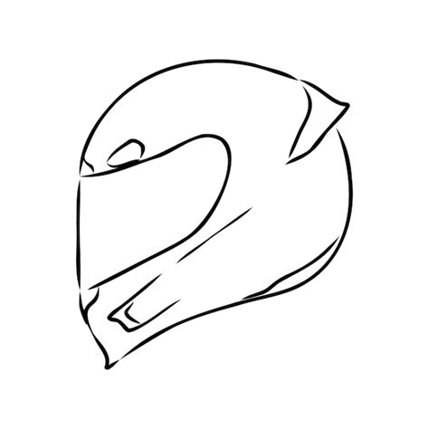 Premium Vector Motorcycle Helmet Hand Drawn Outline Doodle Icon