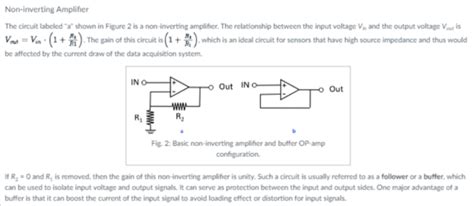 Non Inverting Amplifier The Circuit Labeled A Shown In Figure 2 Is A