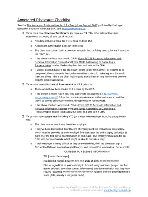 Download Annotated Disclosure Checklist Doc Template Pdffiller