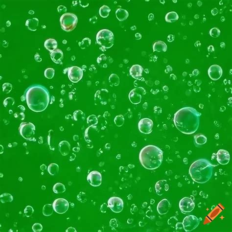 Translucent Soap Bubbles Reflecting Spectrum Of Colors On A Greenscreen