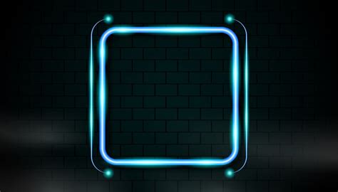 Premium Vector Square Frame With Blue Neon Light