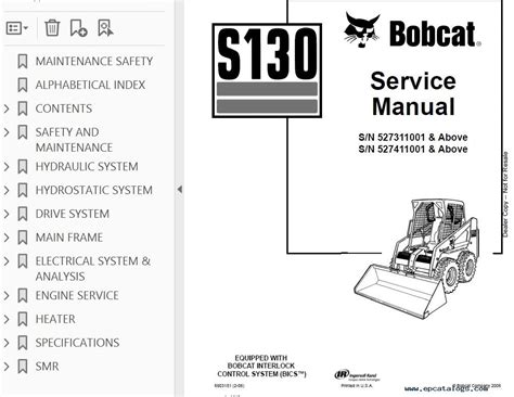 Bobcat S130 Skid Steer Loader Service Manual PDF