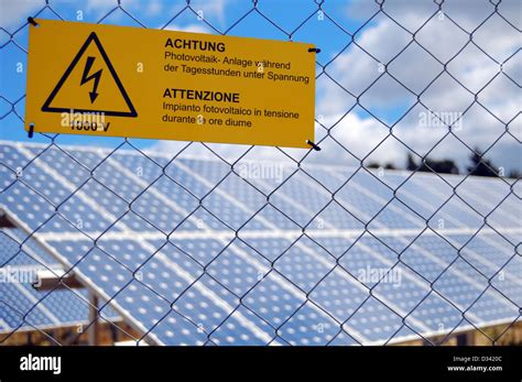 Danger Sign Photovoltaic Solar Panels Hi Res Stock Photography And