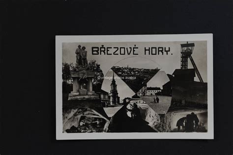 Fotopostkarte Bergbau Brezove Hory Fotomontage Um 1930 Wiener