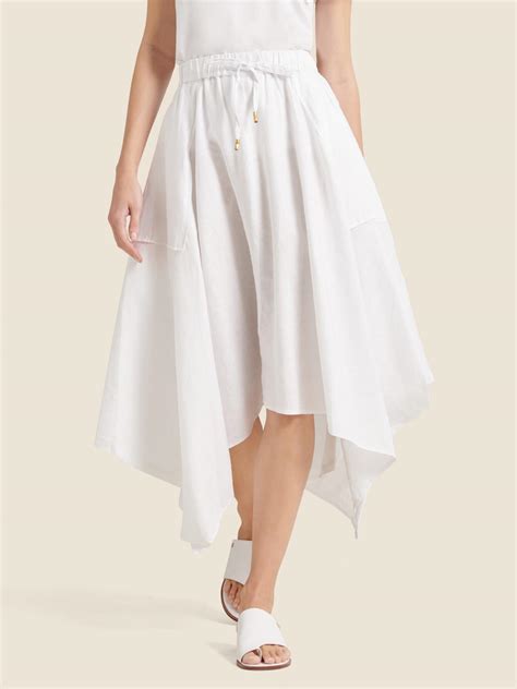 Dkny Handkerchief Hem Midi Skirt In White Lyst