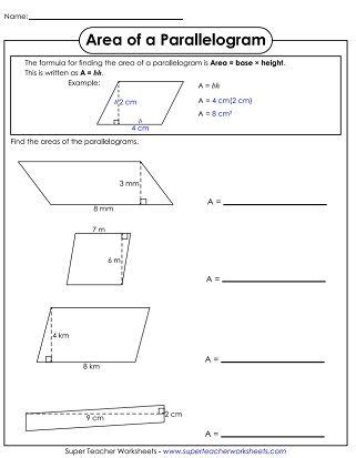 Area Parallelograms And Triangles