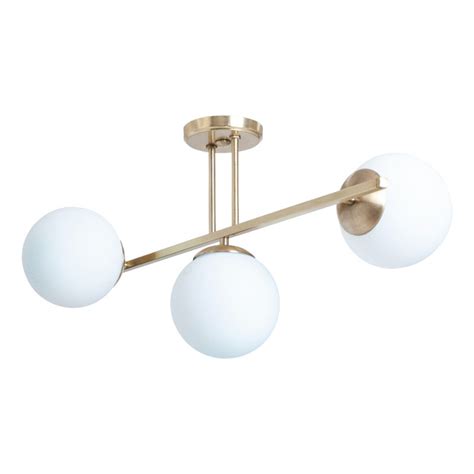 Luz Desing Plafon Luces Barral Elyn De Cor Dorado Con Globo Opal E