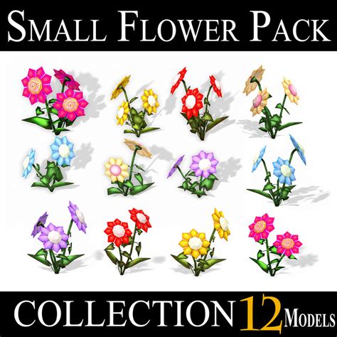 Small Flower Pack - LOW POLY 3D Model $10 - .unknown .obj .3ds .fbx ...