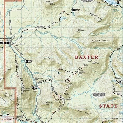 Baxter State Park Carte De Randonnée National Geographic Nostromoweb