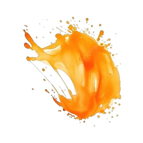 Acuarela Mancha Naranja Png Dibujos Naranja Acuarela Tinta Png